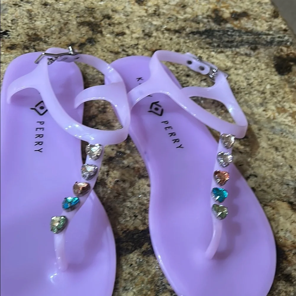 Katy Perry Collections Lavender Sandals with Multicolor Gems - Picture 5 of 5